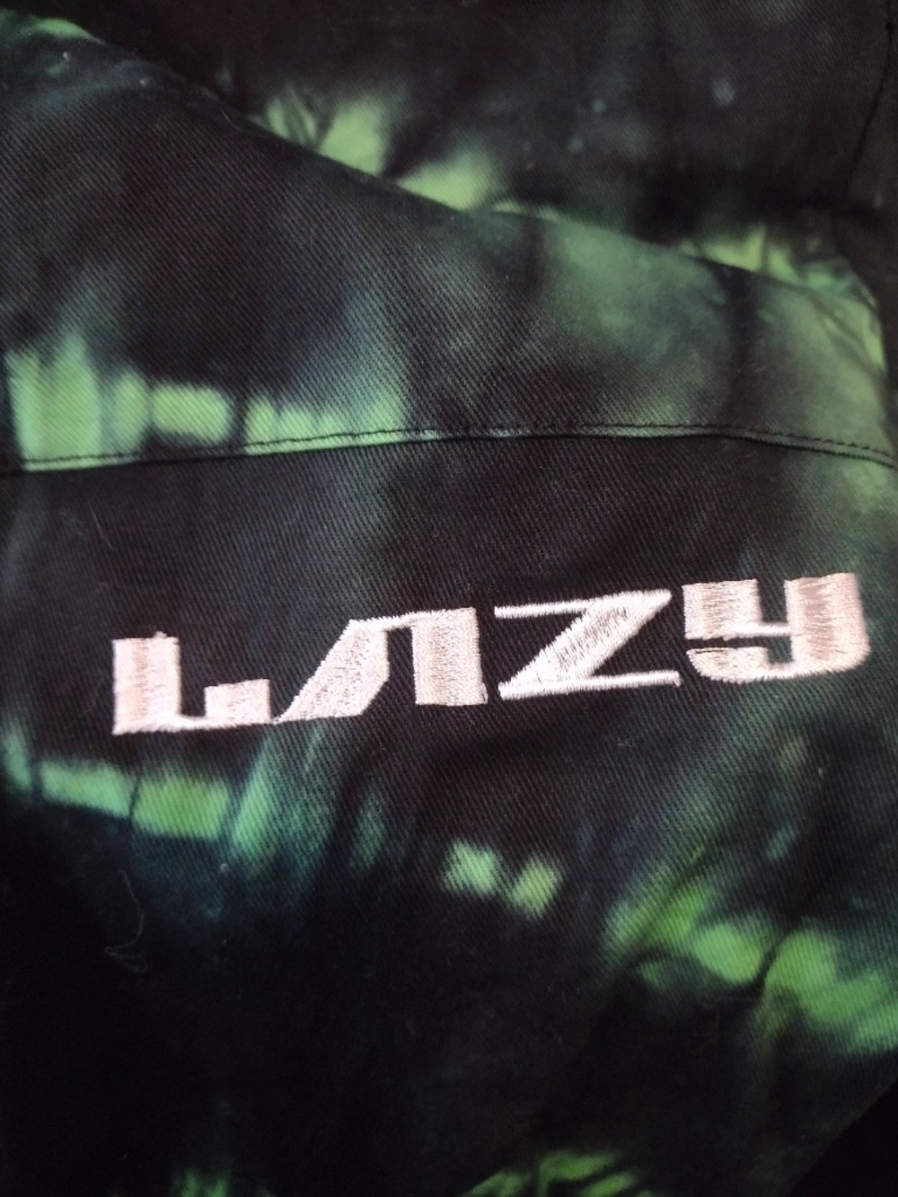 Lazy Oaf Black and Green Tie Dye Jogger Pants - Picture 3 of 4